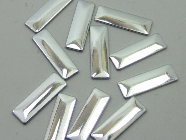 1 Gross 3x10mm SILVER RECTANGLE NAILHEAD HOTFIX